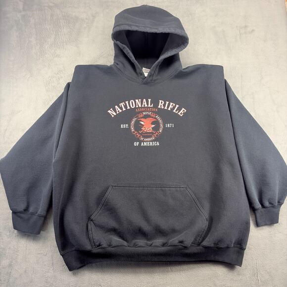 NRA Hoodie Men's 2XL Black Pullover National Rifle Association of America USA - Picture 1 of 6